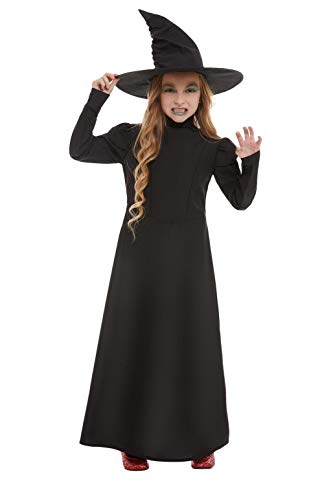 Smiffys 51043L Wicked Witch Girl Costume, Black, L-Age 10-12 Years