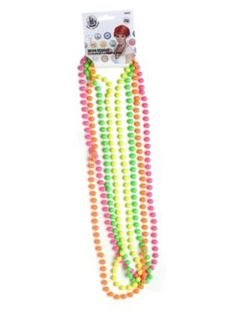 Fluorescent 80s Beads 4 Strands Costume Accessory