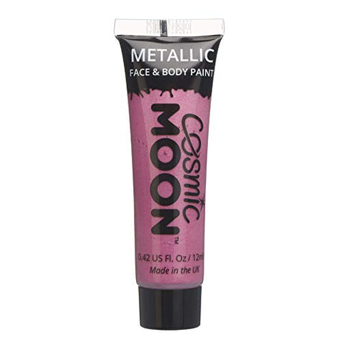 Face & Body Metallic Paint by Cosmic Moon - Pink - Water Based Face Paint Makeup for Adults, Kids - 12ml