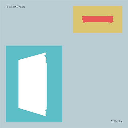 A vinyl album cover with abstract shapes on a light blue background.