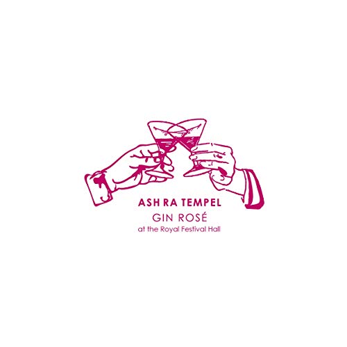 The alt text for the image is: "Two hands clinking wine glasses with 'Ash Ra Tempel Gin Rosé' text."