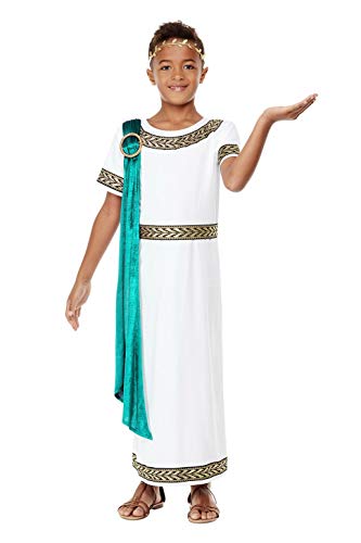 Smiffys 71014L Deluxe Boys Roman Empire Costume, White, L - Age 10-12 years