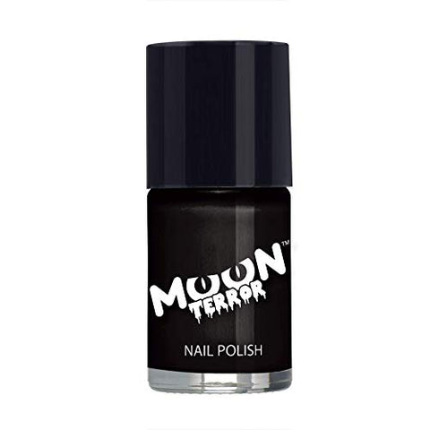 Moon Terror - Halloween Nail Polish - 14ml - For spooky halloween nails. Perfect for vampire, ghost, skeleton, witch, pumpkin, monster etc - Midnight Black