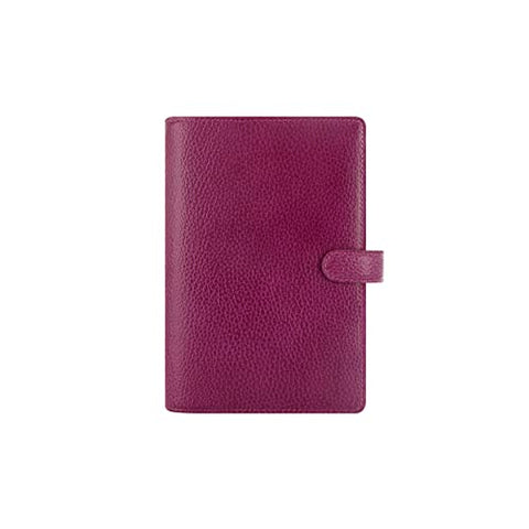 Filofax Personal Finsbury raspberry full grain leather organiser, Ivory/Transparent