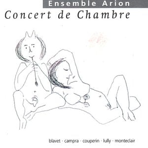A CD cover with a simple line drawing of two figures and text.