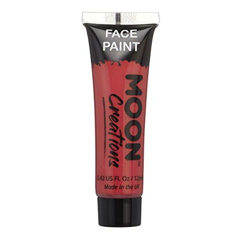 Face & Body Paint by Moon Creations - Red - Water Based Face Paint Makeup for Adults, Kids - 12ml