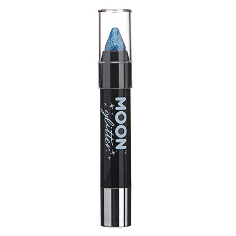 Holographic Glitter Paint Stick/Body Crayon makeup for the Face & Body by Moon Glitter - 3.5g - Blue