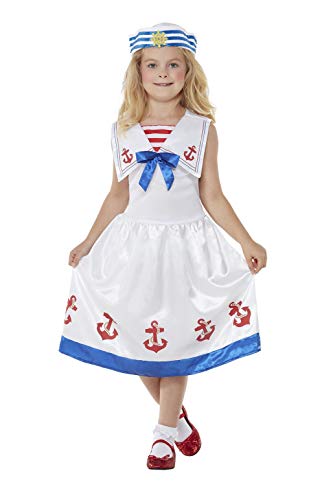 Smiffys 71033L High Seas Sailor Costume, Girls, Blue, L - Age 10-12 years