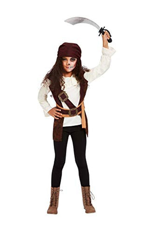 Dark Spirit Pirate Costume Brown - Girls