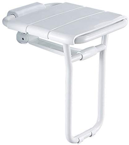 Tarot - L.HPT Bathroom Folding Stool/Wall Shower Seat/Bathroom Safety Wall Chair Disabled/Barrier-Free Bath Stool Stainless Steel (White) [VINYL]