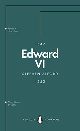 "Book cover with teal background, white text 'Edward VI' and penguin logo at bottom."