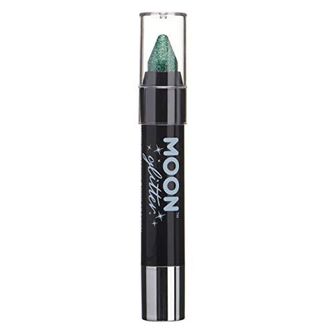 Holographic Glitter Paint Stick/Body Crayon makeup for the Face & Body by Moon Glitter - 3.5g - Green