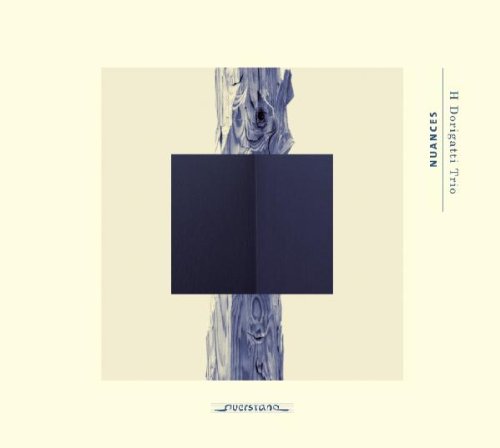 CD album cover with blue tree trunk and dark blue booklet on beige background.