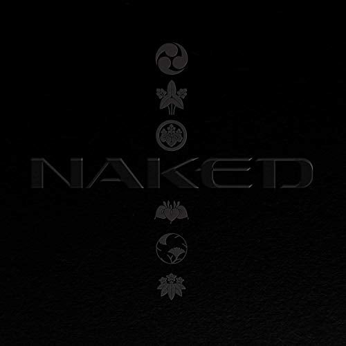Black vinyl record cover with the word "NAKED" and floral symbols.