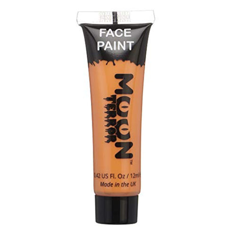 Halloween Face & Body Paint by Moon Terror - Pumpkin Orange - Water Based Face Paint Makeup for Adults, Kids - 12ml