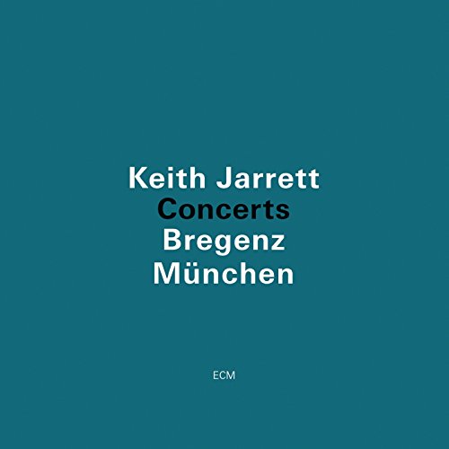 "Teal album cover with 'Keith Jarrett Concerts Bregenz Munchen' text and 'ECM' logo."