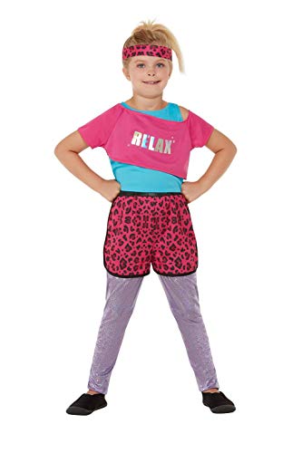 Smiffys 71070S 80s Relax Costume, Girls, Blue, S - Age 4-6 years