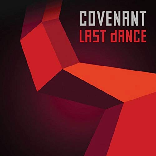 "Covenant - Last Dance" CD cover featuring red geometric shapes and bold text on a dark background.