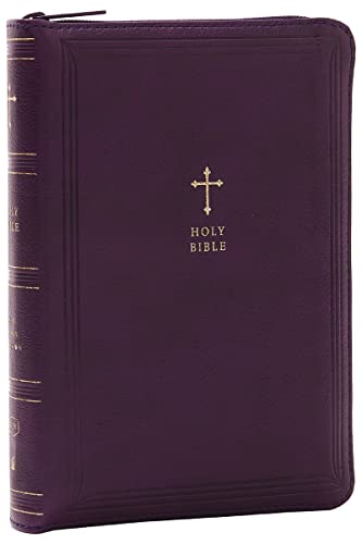 KJV Holy Bible, Compact Reference Bible, Leathersoft, Purple with zipper, 53,000 Cross-References, Red Letter, Comfort Print: Holy Bible, King James Version