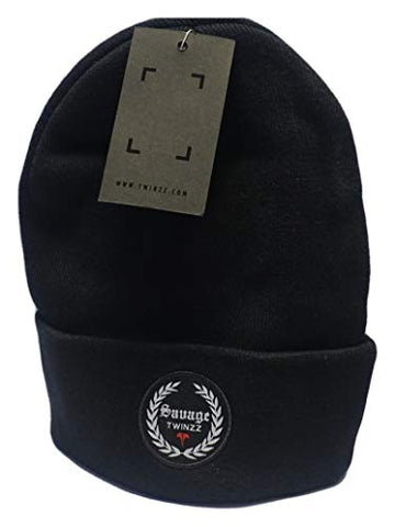 Twinzz Fitted Beanie Hat Black