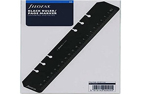 Filofax A5 Ruler Page Marker Black