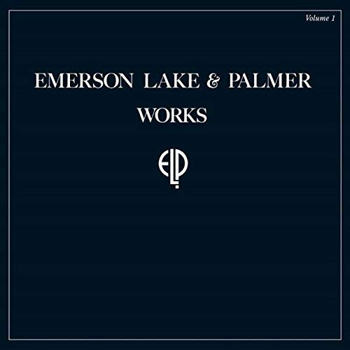 Dark blue album cover with "Emerson Lake & Palmer Works" and stylized "ELP" logo.
