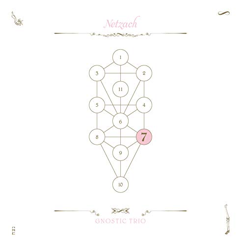 A white album cover with a diagram and the title "Netzach" in pink text.