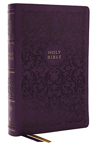 KJV Holy Bible, Center-Column Reference Bible, Leathersoft, Purple, 72,000+ Cross References, Red Letter, Thumb Indexed, Comfort Print: King James Version
