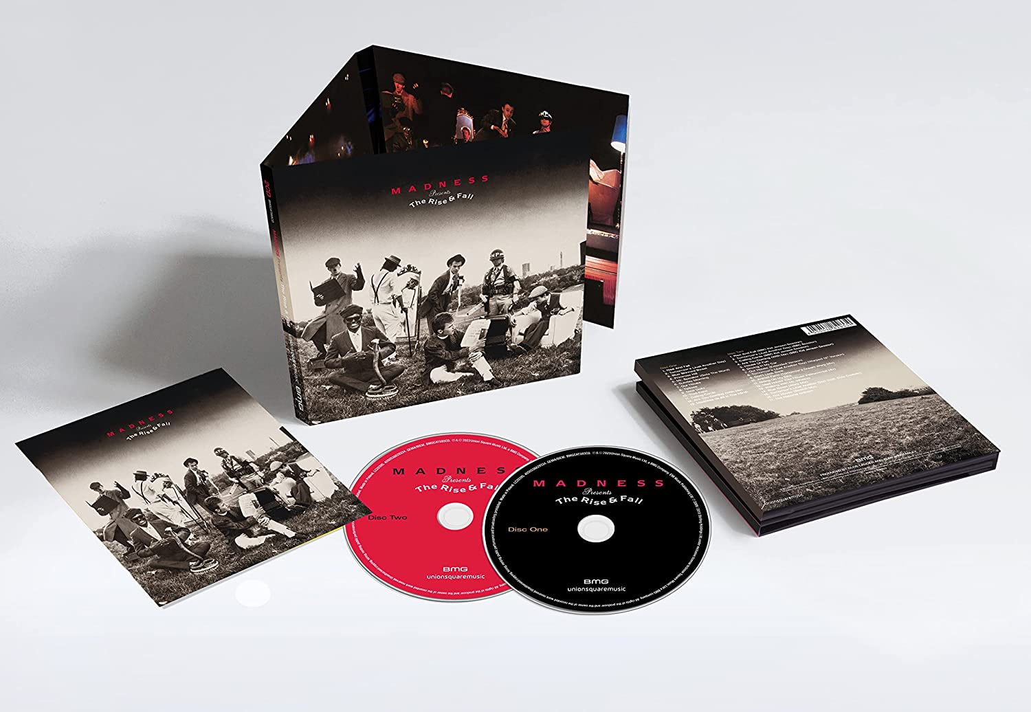 "CD digipack with booklet, two discs, and slipcase featuring black and red artwork."