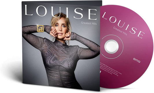 "CD case with a pink disc and a woman on the cover."