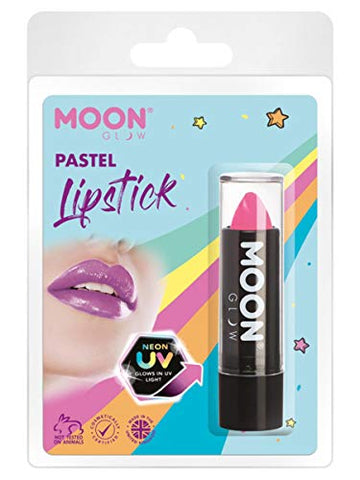 Smiffys Moon Glow Pastel Neon UV Lipstick, Pastel Pink