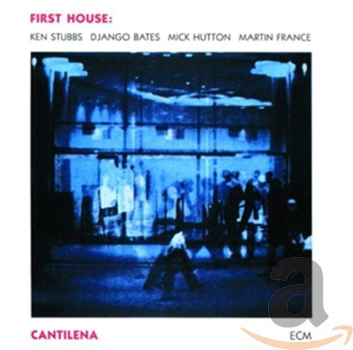 "Album cover featuring six dark-toned photos of people in a large room."