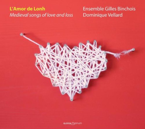 Red CD cover with white heart-shaped string sculpture and artist names.