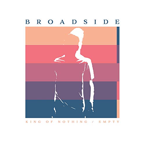 A vinyl record cover featuring a white silhouette against a colorful striped background.