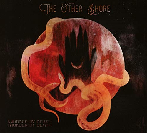 Album cover with red moon, black hand, and orange tentacles on a black background.
