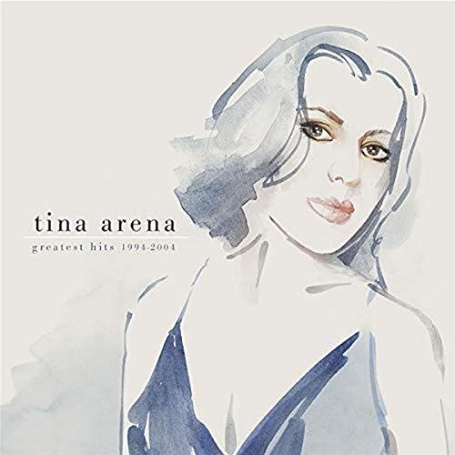CD cover: watercolor portrait of Tina Arena, text “Greatest Hits 1994-2004”.