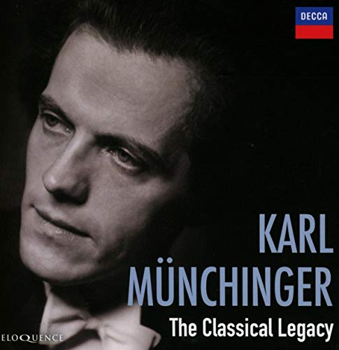 CD cover featuring a black-and-white portrait of Karl Münchinger against a dark background.