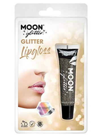 Moon Glitter Holographic Glitter Lipgloss Black