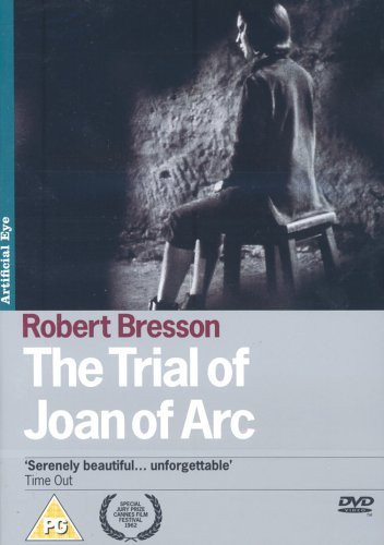 DVD cover for "The Trial of Joan of Arc" featuring a black and white image.