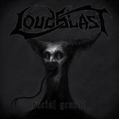 "Loudblast album cover with dark, horned creature and gothic text on black background."