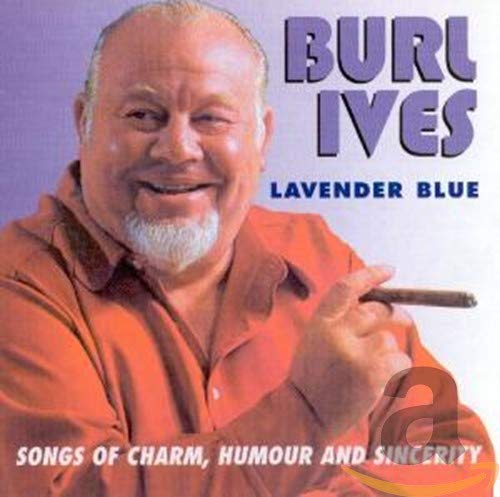 Burl Ives album cover featuring a smiling man holding a cigar, orange shirt.