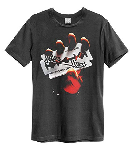 Amplified Judas Priest 'British Steel' (Charcoal) T-Shirt Clothing (xx-Large)