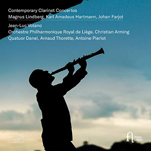 "CD cover featuring a silhouette of a man playing a clarinet against a cloudy sky."