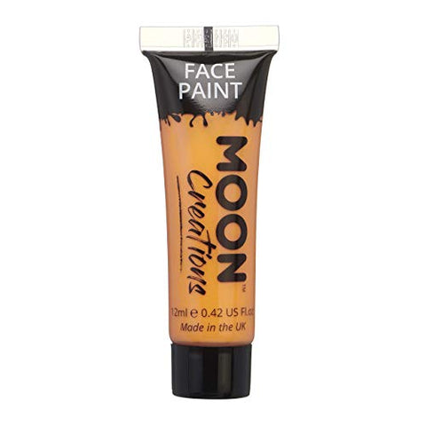 Face & Body Paint by Moon Creations - Orange - Water Based Face Paint Makeup for Adults, Kids - 12ml