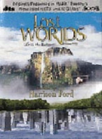 The image is a blurry DVD cover for "Lost Worlds" featuring Harrison Ford. Alt text: Blurry DVD cover with "Lost Worlds" title, castle, and water scenery.