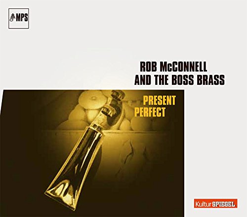 CD album cover with trombone image and text "Rob McConnell and the Boss Brass".