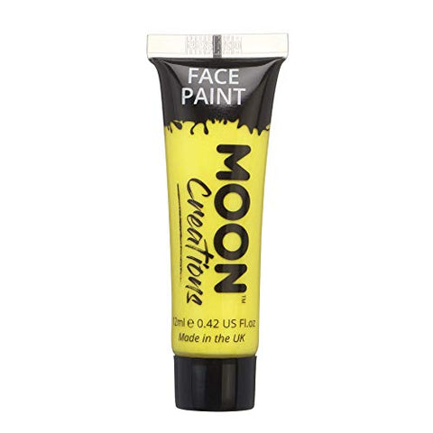 Face & Body Paint by Moon Creations - Yellow - Water Based Face Paint Makeup for Adults, Kids - 12ml