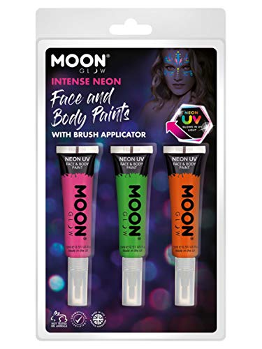 Moon Glow Intense Neon UV Face Paint and Brush