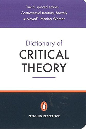 "The Penguin Dictionary of Critical Theory" book cover, teal background, white text, abstract image.