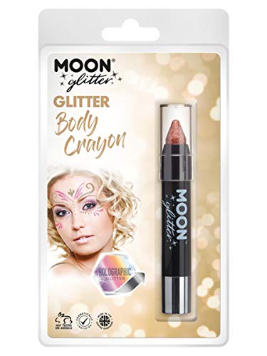 Smiffys Moon Glitter Holographic Body Crayons, Rose Gold